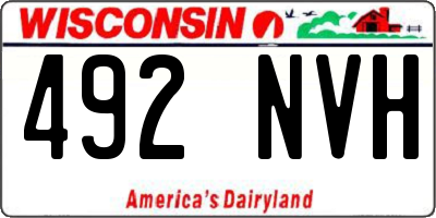 WI license plate 492NVH