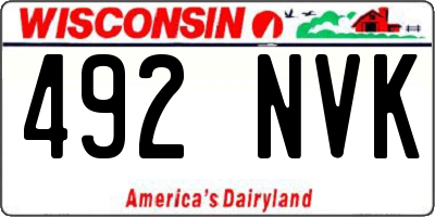 WI license plate 492NVK