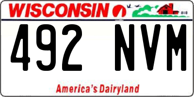 WI license plate 492NVM
