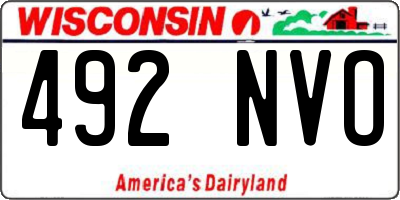 WI license plate 492NVO