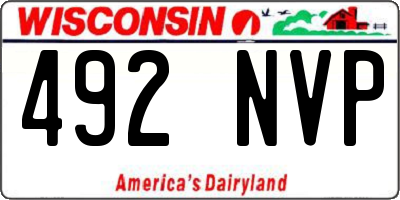 WI license plate 492NVP