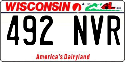 WI license plate 492NVR