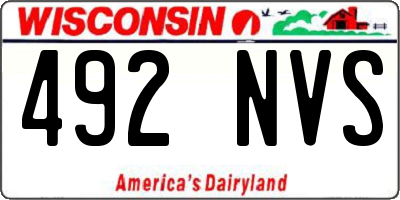 WI license plate 492NVS