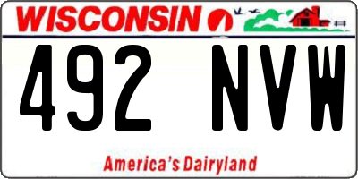 WI license plate 492NVW