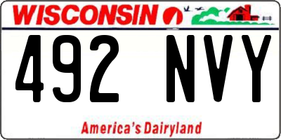 WI license plate 492NVY