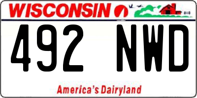 WI license plate 492NWD