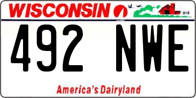 WI license plate 492NWE