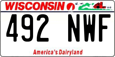 WI license plate 492NWF
