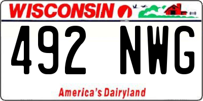 WI license plate 492NWG