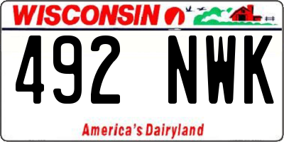 WI license plate 492NWK