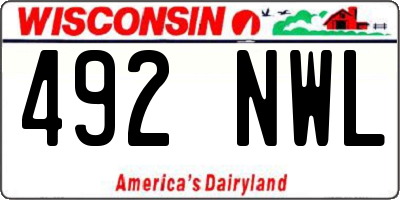 WI license plate 492NWL