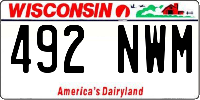 WI license plate 492NWM