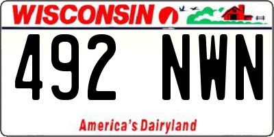 WI license plate 492NWN