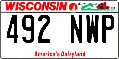 WI license plate 492NWP