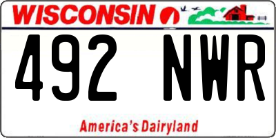 WI license plate 492NWR