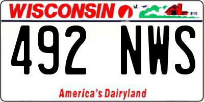 WI license plate 492NWS