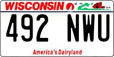 WI license plate 492NWU