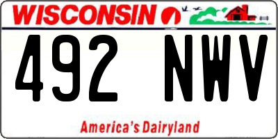 WI license plate 492NWV