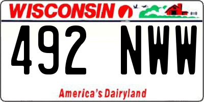 WI license plate 492NWW
