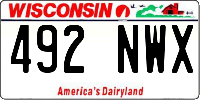 WI license plate 492NWX