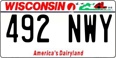 WI license plate 492NWY