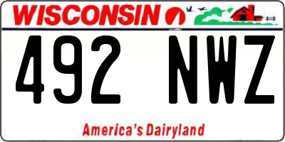 WI license plate 492NWZ