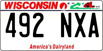 WI license plate 492NXA