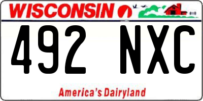 WI license plate 492NXC