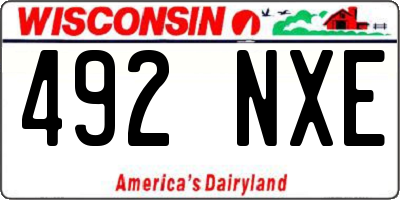 WI license plate 492NXE