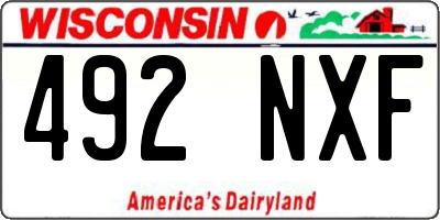 WI license plate 492NXF