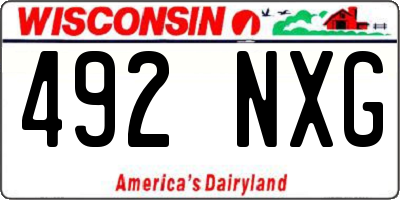 WI license plate 492NXG