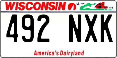 WI license plate 492NXK
