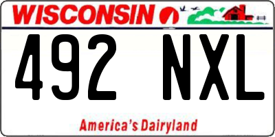 WI license plate 492NXL