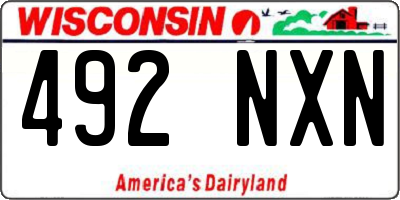 WI license plate 492NXN