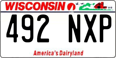 WI license plate 492NXP