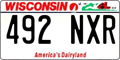 WI license plate 492NXR
