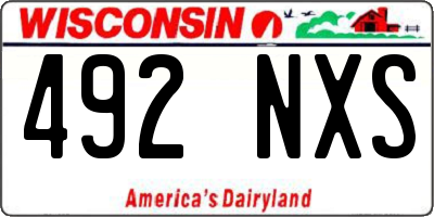WI license plate 492NXS