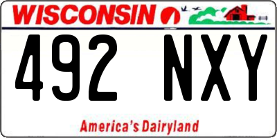 WI license plate 492NXY