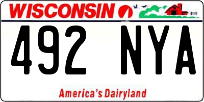 WI license plate 492NYA