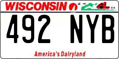 WI license plate 492NYB