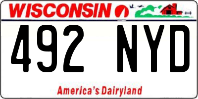 WI license plate 492NYD