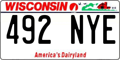 WI license plate 492NYE