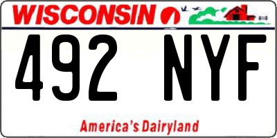 WI license plate 492NYF
