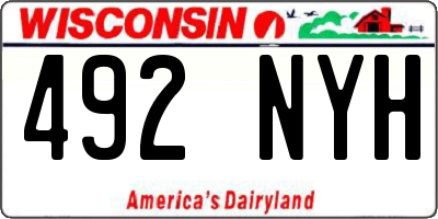 WI license plate 492NYH