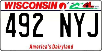 WI license plate 492NYJ