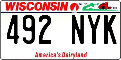 WI license plate 492NYK