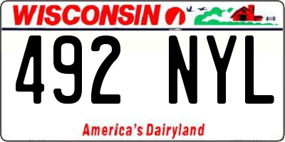 WI license plate 492NYL