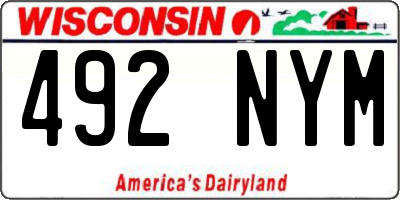WI license plate 492NYM