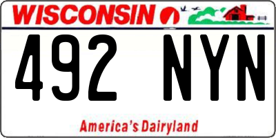 WI license plate 492NYN