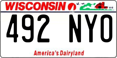 WI license plate 492NYO